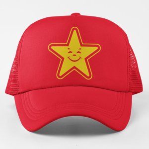 NEW Carls Jr Star Foam Trucker Mesh Snapback Hat RED